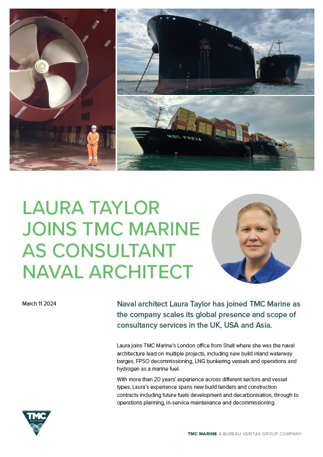 Laura Taylor joins TMC Marine as Consultant Naval Architect